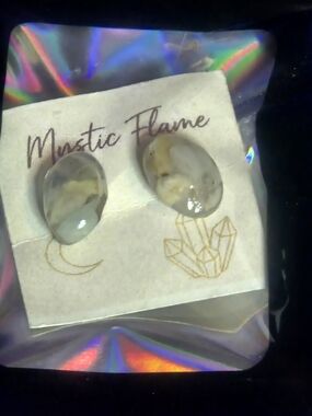 Amazonite Resin Earrings Post/studs